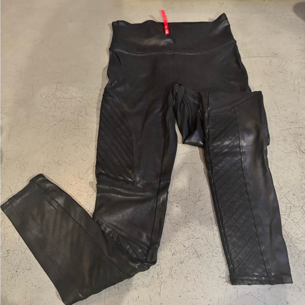 SPANX Black Faux Leather Leggings